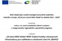 Modifikace 10. výzvy (ZŠ) MAS Vladař - IROP 5 - 2. navýšení alokace