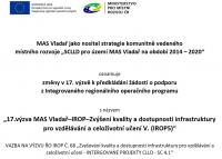Modifikace 17. výzvy MAS Vladař - IROP 5 - navýšení alokace